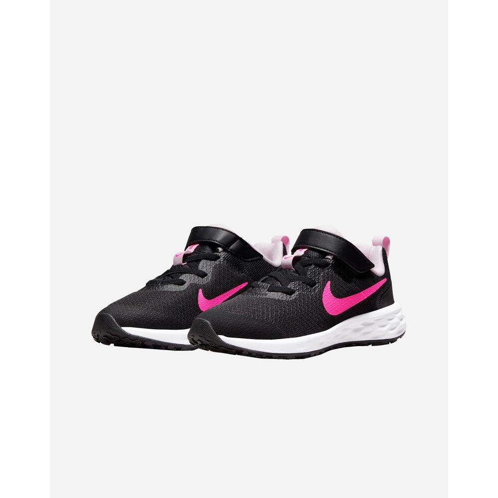 USED Nike Unisex  Revolution 6 Nn (GS),Gymnastics Shoe Black/Pink Pink Foam-12.5